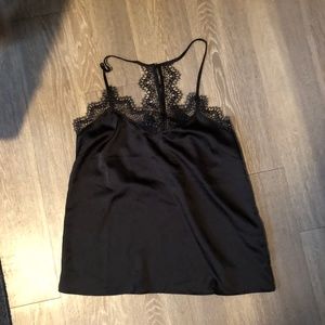 black silk lace cami